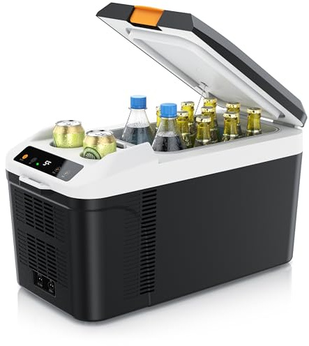 Brandson - Kfz Kühlbox elektrisch 14L – 230 V Netzspannung und 12 V KFZ Bordspannung – kühlt und wärmt – Heizen max. 65°C – Herabkühlen ca 20°C unter der Umgebungstemperatur - Auto Wohnmobil Boot