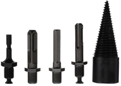 Broca para Partir Madera Negra de Acero, Alta Dureza | Conjunto de Brocas para Leña, Reduce Errores y Deslizamiento, Larga Vida Útil