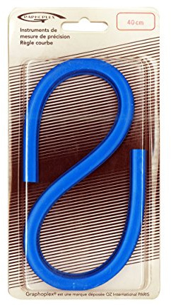 Graphoplex Règle courbe flexible 40 cm bleu