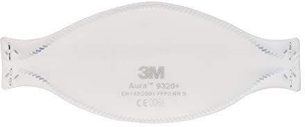 3M Respiratore Aura 9320+ FFP2, maschera antipolvere senza valvola, filtro a bassa resistenza per una facile respirazione, maschera protettiva, certificazione EN 149:2001+A1:2009