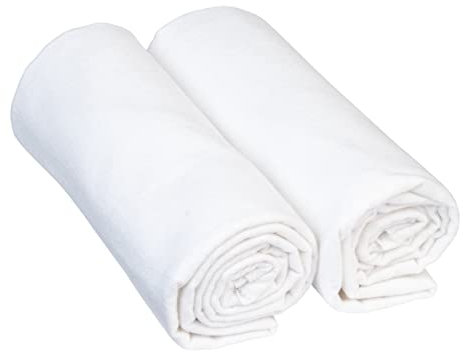 BORNINO Moltontuch im 2er-Pack 80x80cm Stoffwindel, weiß