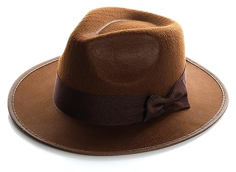 Childs Brown Explorer cowboyhatt – western safari Fedora-stil kostymtillbehör – perfekt för barn maskeradklänning, halloween, rollspel, djungel eller äventyr – paket med 1