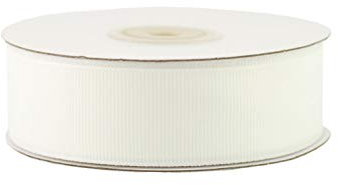 Creativery 25m Ripsband 25mm Schleifenband Deko Band Hochzeit Geschenkband Mattes Satinband Farbe Ivory Elfenbein 810