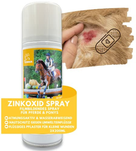 EMMA Zinkspray Pferd Hund I Zinksalbe Wundsalbe zum Sprühen 200ml I Zinkoxid Spray Wundspray Zink Wundschutz Juckreiz Hund Katze I Wundspray bei Wunder Haut Mauke für Tiere I Sprühpflaster wasserfest