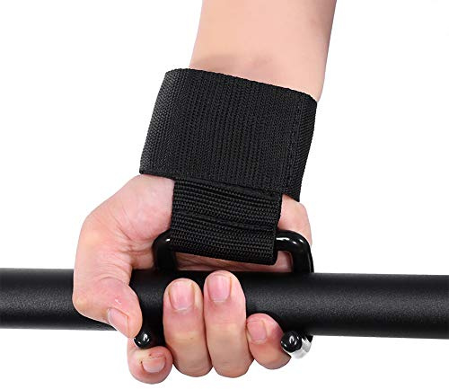 Starbun Gewichthebergurte - Schwarz Gewichtheber Training Handgelenkstütze Verbandgurte Haken Gym Hakengriffe
