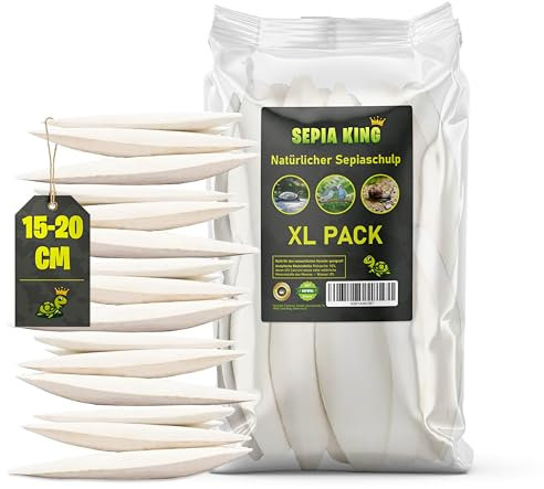 Sepia King Sepiaschalen Premium XL Vorteilspackung 250g Sepia Schalen - Optimale Kalzium und Vitaminversorgung - Nahrung, Futter für Reptilien, Schildkröten, Bartagamen, Vögel - Terrarium Zubehör