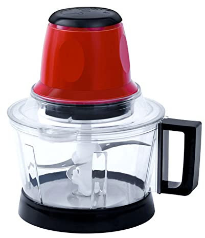 Electric Glass Food Chopper, 3L Capacity Stirring Bowl, Detachable Design, For Chopped Meat Vegetable Fruit Nut, 250W, Red,Red