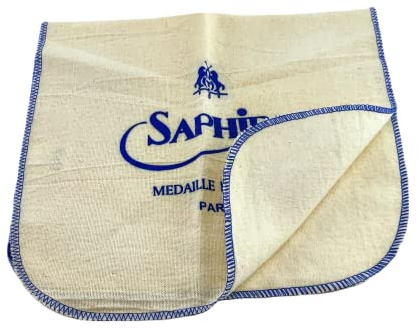 Saphir Poliertuch Natur 100% Baumwolle für den feinen Glanz, 25 cm x 30 cm
