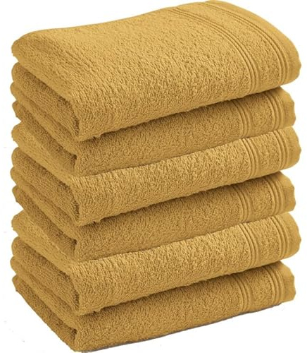 Lot de 6 serviettes invité éponge Spa 30 x 50 cm / 400 gr/m² (Jaune Maïs)