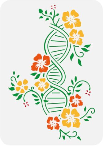FINGERINSPIRE DNA Molekül Schablone 29.7x21cm Doppelhelix Struktur Schablone Blumen Schablone Vegetative DNA Schablone Kreative Fantasy Themen Vorlagen Für Wandfliesen Boden Papier Möbel Holz