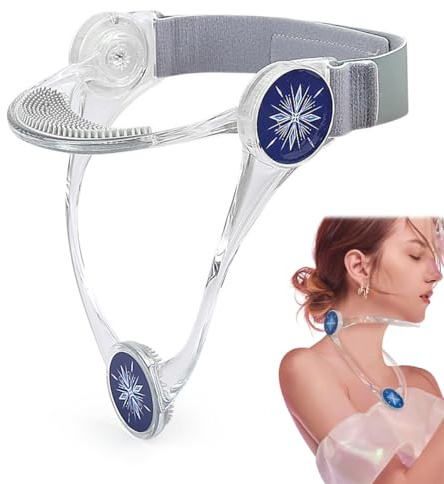 Adjustable Neck Support, Neck Brace Cervical Collar, Portable Neck Traction Device Neck Stretcher Forward Head Neck Posture Corrector for Women and Men Cervical Spine Pressure Relief (Transparent)