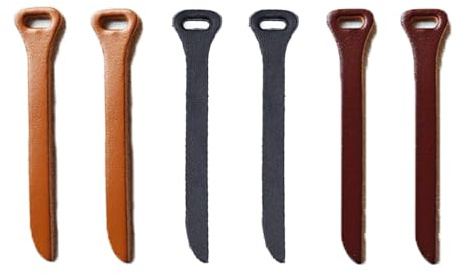ArrErr 6 Pack Zipper Pulls Replacement Handmade Cowhide Leather Zipper Pull Tab Grip Extender Strap Puller Helper for Jacket Backpack Messenger Bag Coat Purse Handbag Suitcase Wallet Briefcase