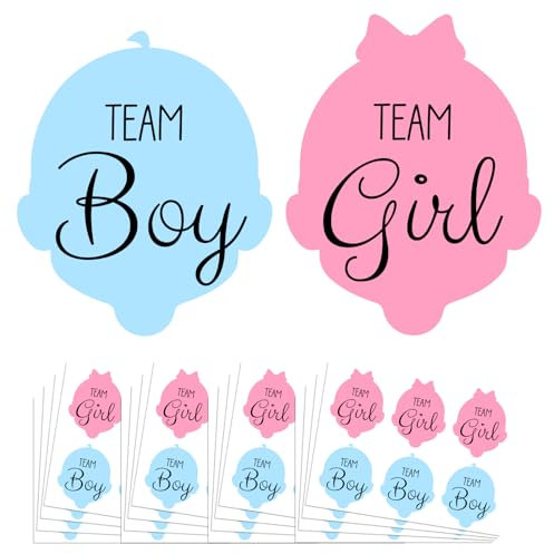 Adesivi Gender Reveal Party Team Boy o Girl, 96 Etichette per Baby Shower, Decorazioni e Gadget Idee Originali per Giochi e Feste Nascita