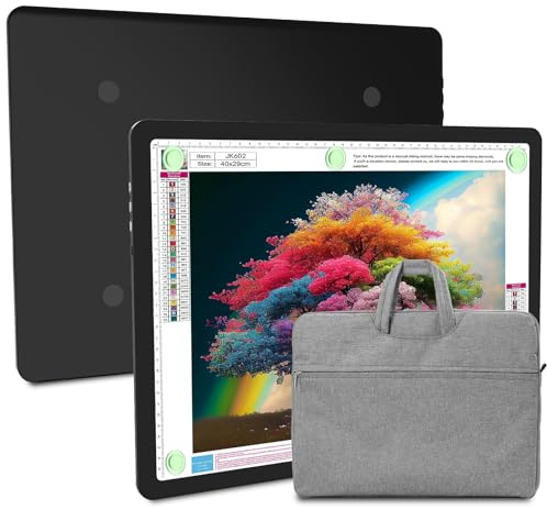 Elice Wiederaufladbares A3-Lichtpad mit Tragetasche, magnetisches LED-Lichtbrett mit physischer Taste, superhelles Diamantkunst-Lichtpad, ultradünne Leuchtbox zum Nachzeichnen, Jäten, Diamantmalerei -