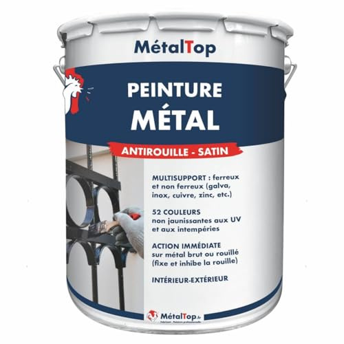 Metaltop - Peinture Metal - Ivoire - Ton pierre - RAL 1015-1 L - Protection antirouille durable pour surfaces métalliques