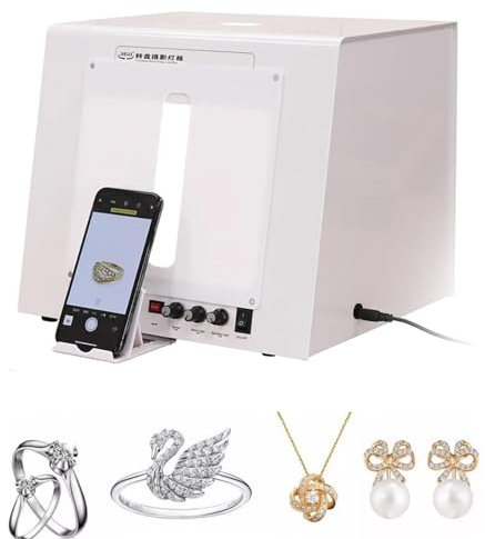 Caja de luz para estudio fotográfico,Softbox regulable para tienda de fotografía de joyería,plato giratorio de fotografía inteligente de 20/30 cm, para fotografía de joyería,escaneo 3D de vídeo,20cm