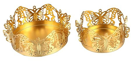 ADOCARN 2stücke Goldene Kerzenhalter Aus Eisen Elegante Handgefertigte Kerzenständer Für Stabkerzen Für Hochzeiten Und Romantische Anlässe Modernes Design Für Wohnzimmer Und