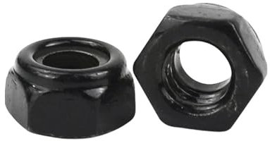 50X M2 M2.5 M3 M4 M5 M6 304 Edelstahl Kohlenstoffstahl Schwarz verzinkt Sechskant-Sicherungsmutter mit Nyloneinsatz Selbstsichernde Nylock-Sicherungsmutter(Black carbon steel,M2)
