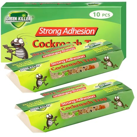 10 Pcs Pièges à Cafards Professionnels Extra Puissants, Colle Anti Blattes Ultra Adhésive Longue Durée, Sans Odeur et Écologique, Pour Cuisine, Maison, Cave ou Entrepôts (19x9 cm)