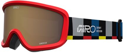 Giro Chico 2.0 - Maschera da sci per bambini, ragazzi e ragazze 2-4, blocchi neri, rosa ambra