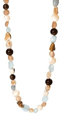 Purelei® Collana Sunrise - Collana con pietre preziose con Acquamarina, Citrino, Amazzonite e Pietra di Sole - Acciaio inossidabile placcato oro 18K - Collana da donna 40-45 cm - Gioielli colorati con