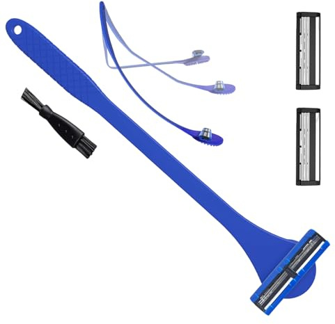 Efficient Grooming Tool For Men 2 In 1 Back Scrubber And Shaver With Three Layer And Ergonomic Handle Comfortable Grip