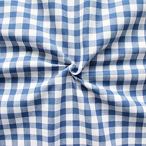 STOFFKONTOR 100% Baumwollstoff Stoff Züchen Vichy Karo groß – Öko-Tex Standard 100 - Meterware, Blau-Weiss – zum Nähen von Bekleidung, Vorhängen, Bettwäsche, Dekorationen uvm.