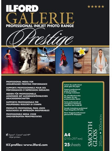 Ilford Galerie Premium glatt Brillant 2001734 Hochglanz-RC Papier A4 100 Blatt 310 gr