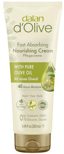 6 x Dalan d'Olive Hand & Körper Feuchtigkeitscreme für normale bis trockene Haut - 250 ml
