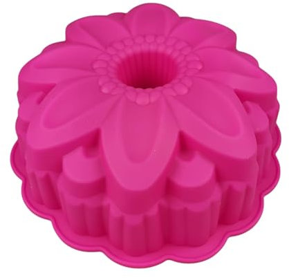 GMMH Gugelhupf Backform aus Silikon in Blumenform (Pink), Silikonbackform Blume Backform, Gugelhupfform, Kuchenform aus Silikon, Form, Silikonform, Brotbackform Obstbodenform Marmorkuchen Rührkuchen