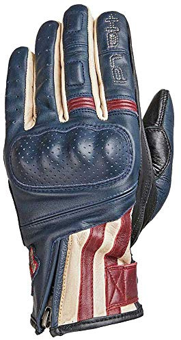 Held Motorradhandschuhe kurz Motorrad Handschuh Paxton Handschuh blau/beige/burgund 11, Herren, Chopper/Cruiser, Sommer, Leder