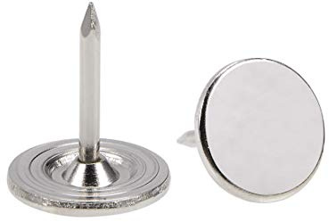 sourcing map 50 Stück Polsternägel, flacher Kopf 11mmx13mm Möbelnägel，Reißnägel für Möbel, Sofa Kopfteile Silber