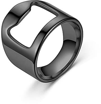 tenghong2021 Apribottiglie da motociclista in acciaio inox, anello da dito per uomo e donna, gioiello creativo, Metallo, Nessuna pietra preziosa