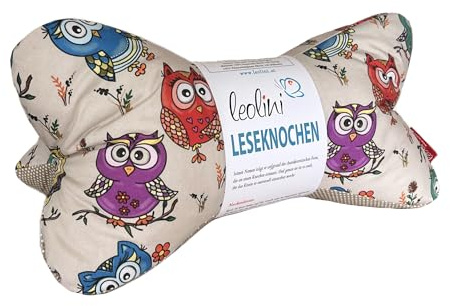 Leolini Personalisierbarer Leseknochen Lesekissen Nackenkissen Keilkissen handgemacht Eulen