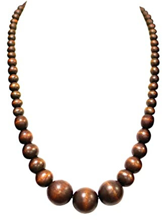 Xianli Wang Natürliche Holzperlenkette für Männer Frauen Holzkette Unisex Chunky Beads Halsketten