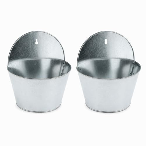 finehomegarden Zink Wandampel Wandtopf Pflanzgefäß 19x10cm H11/20cm Garten Pflanztopf Metall Topf Schale