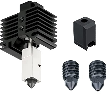 LANKEGU 500 ℃ Hoch Temperatur Upgrade Hotend Kit mit Silikon Socke, 0,4 mm, 0,6 mm Düsen aus Gehärtetem Stahl für Bambu X1, P1P 3D Drucker
