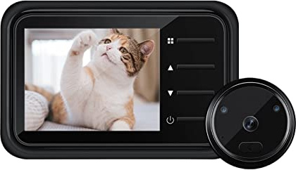 Caméra de sonnette intelligente Smart Home judas sonnette caméra 2.4 pouces LCD 120 ° HD vision nocturne infrarouge visionneuse de porte stockage de photos 3 sonneries pour la sécurité à domicile
