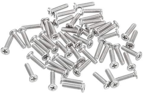 sourcing map M1.6-0.35 X 6 mm 100pcs Plat Rond Diriger Vis 304 Inoxydable Acier Phillips Conduire Machine Vis Matériel Attache pour Meubles Connexion