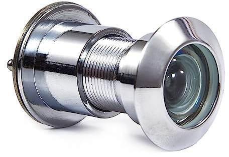 Guangstar Safety Security One Way Front Door Viewer with 220 Degree Angle, Heavy Duty Peephole Made by Brass with Privacy Cover, Chrome, Pack of 1