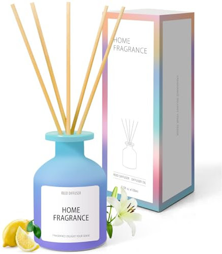 Scent-Hi Duftstäbchen Raumduft 100 ml Diffuser mit ätherischen Ölen Fruchtig und Blumig - Natürlich, Langanhaltend, fur Raum, Zuhausem, Büro, Spa mit 6 Diffusor Stäbchen