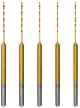 OTOTEC Lot de 5 micro forets hélicoïdaux HSS en acier rapide compatibles avec Proxxon 28852 0,8 mm x 2,35 mm