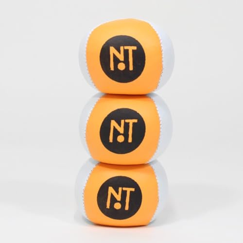 Zeekio Nick Thomas Signature Juggling Ball Set - 4 Panel 95g 63.5mm - Set of 3 (Orange/White)