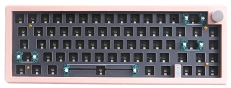 Tastiera meccanica wireless | Tastiera compatta retroilluminata RGB per giochi per PC, tastiera wireless a 67 tasti con manopola multimediale | Kit tastiera meccanica Rbg | Telaio della tastiera per