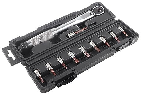 Risegun Lot de 11 clés de torsion de 5 à 25 N.m, préréglées 1/4 72 dents, réglable de 5 à 25 N.m pour réparation de vélo, outil à main