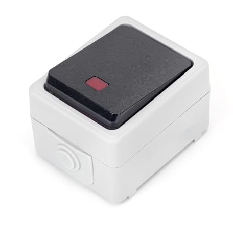 Interruptor de Superficie de 1 Llave y 2 vías, Color Gris; Ideal para controlar Luces y electrodomésticos en hogares y oficinas.