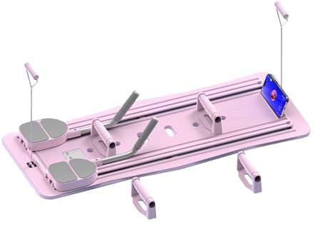 KIUGOP Pilates Reformer Board, Faltbare Pilates Brett Für Zuhause, Multifunktionales Fitness-Board Einsetzbares Pilates Reformer Brett mit Ellenbogenstütze, AB Trainer Fitness Geräte Zuhause,Rosa