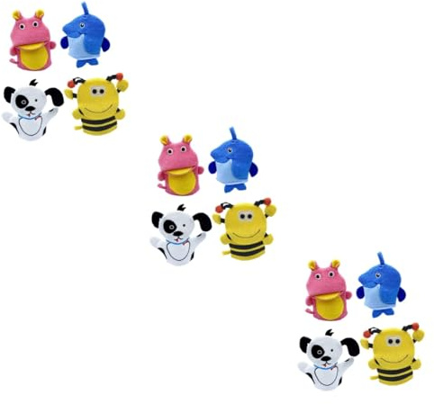 Abaodam 12stücke Cartoon Bad-handschuhe Niedliche Tier-motive Exfolierende Waschhandschuhe Für Kleinkinder Bienen Nilpferd Hund Und Pinguin-designs Für Baden