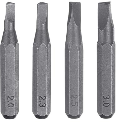 sourcing map 4pcs 2.0-3.0 Triangolo Cacciavite Bit Set 5/32 Hex Shank 28mm/1.1 Lunghezza Magnetico Testa Triangolare Punte Esagonali S2 Acciaio Cacciavite Bit per Impact Electric Screw Driver
