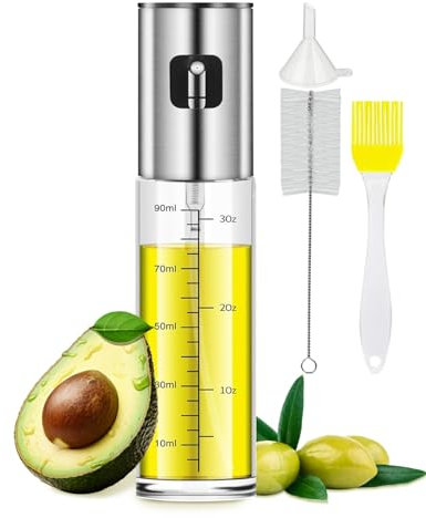MRUN BONE Pulverizador de aceite para aceite comestible, vinagre, aceite, botella pulverizadora de cristal, atomizador de aceite, botella de aceite para cocina, freidora de aire caliente, botella de